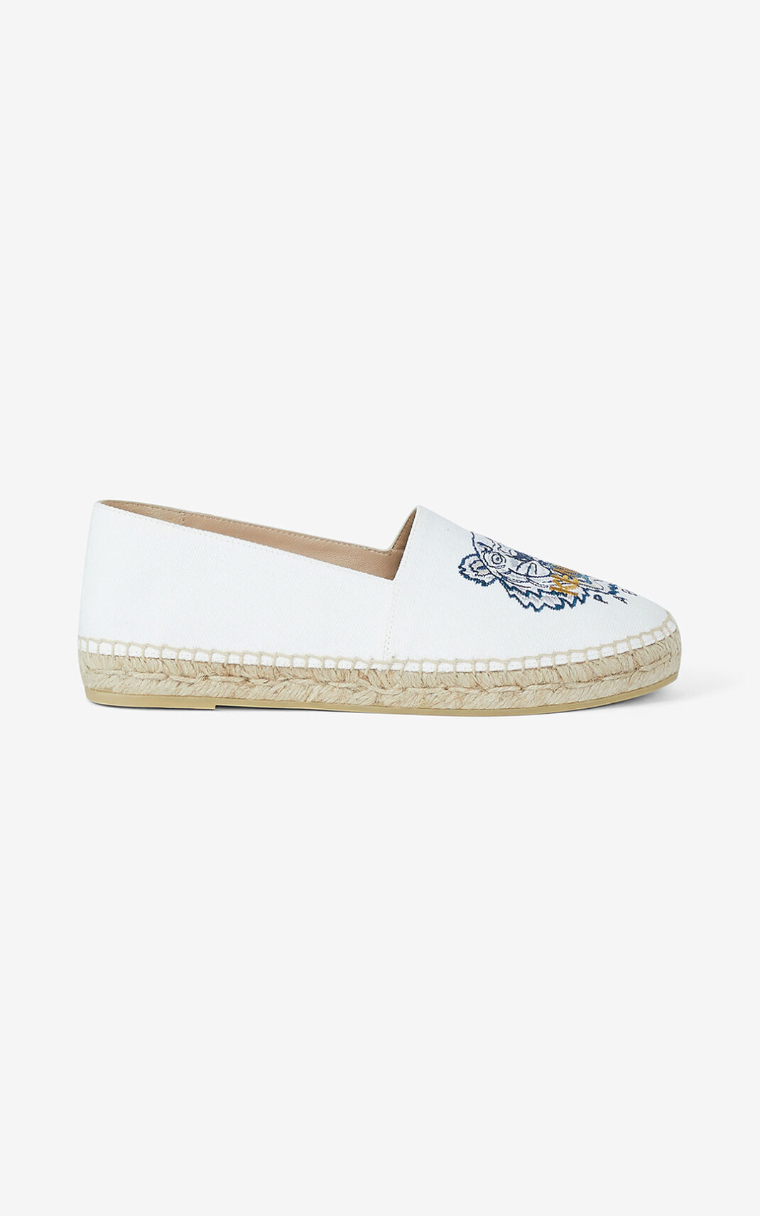 Espadrille Kenzo Femme Tiger Toile Blanche RWOXT-3016